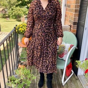 Tommy Hilfiger Leopard Print Velvet Dress Size 6